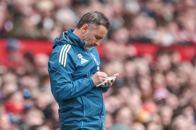 Vitor Pereira manager of Nottingham Forest takes notes during the Premier League match Manchester United vs Nottingham Forest at Old Trafford, Manchester, United Kingdom on 17 May 2026

(Photo by Mark Cosgrove/News Images)