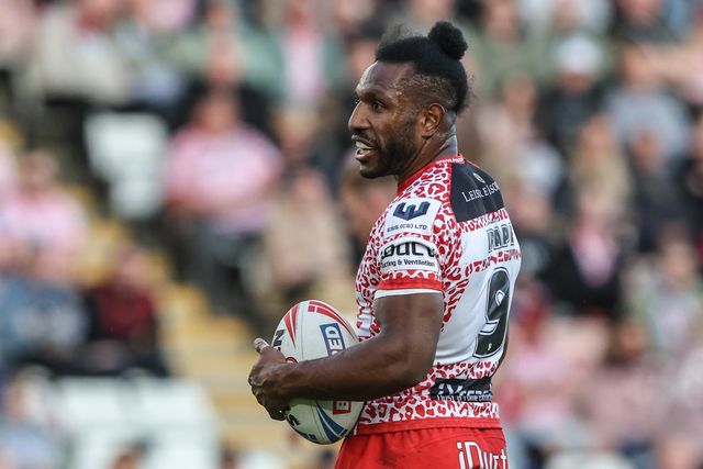 Edwin Ipape of Leigh Leopards during the Betfred Super League Round 12 match Leigh Leopards vs Hull FC at Leigh Sports Village, Leigh, United Kingdom, 22nd May 2025

(Photo by Alfie Cosgrove/News Images)