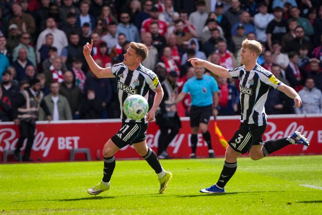 Harvey Barnes of Newcastle United celebrates his goal to make it  0-1 during the Premier League match Nottingham Forest vs Newcastle Untied at City Ground, Nottingham, United Kingdom on 10 May 2026

(Photo by Maynard Manyowa/News Images)