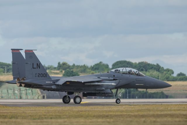 United States Air Force McDonnell Douglas, F-15 Eagle take off and land at RAF Lakenheath, Lakenheath, United Kingdom, 26th June 2025

(Photo by Mark Cosgrove/News Images)