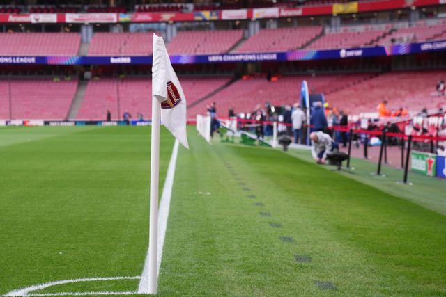 View of the arsenal corner flag ahead of the UEFA Champions League Quarter Finals match Arsenal vs Sporting CP at Arsenal stadium, London, United Kingdom on 15 April 2026

(Photo by Harvey Murphy/News Images)