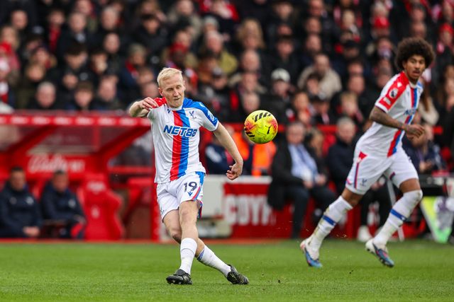 Will Hughes of Crystal Palace crosses the ball during the Premier League match Nottingham Forest vs Crystal Palace at City Ground, Nottingham, United Kingdom, 1st February 2026

(Photo by Alfie Cosgrove/News Images)