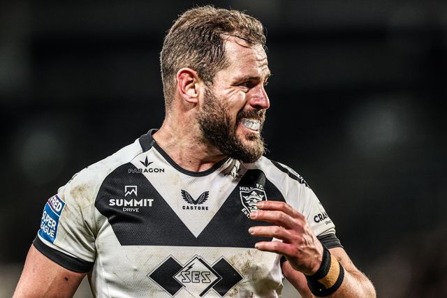 Aidan Sezer of Hull FC during the Betfred Super League round 1 match Hull FC vs Bradford Bulls at MKM Stadium, Hull, United Kingdom on 14 February 2026

(Photo by Alfie Cosgrove/News Images)