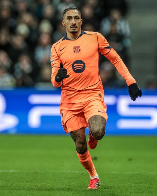 Raphinha of Barcelona during the UEFA Champions League Last 16 match Newcastle Untied vs Barcelona at St. James's Park, Newcastle, United Kingdom on 10 March 2026

(Photo by Mark Cosgrove/News Images)