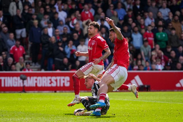 Harvey Barnes of Newcastle United scores to make it  0-1 during the Premier League match Nottingham Forest vs Newcastle Untied at City Ground, Nottingham, United Kingdom on 10 May 2026

(Photo by Maynard Manyowa/News Images)