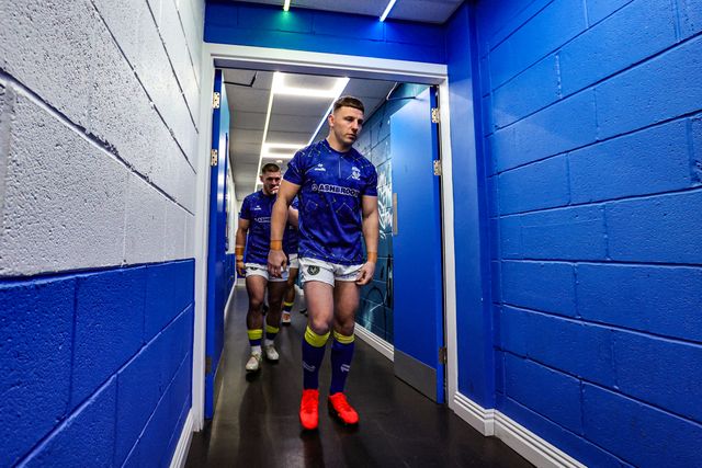George Williams of Warrington Wolves comes out for the warmups during the Betfred Challenge Cup Quarter Final match Warrington Wolves vs Leigh Leopards at The Halliwell Jones Stadium, Warrington, United Kingdom on 11 April 2026

(Photo by Alfie Cosgrove/News Images)