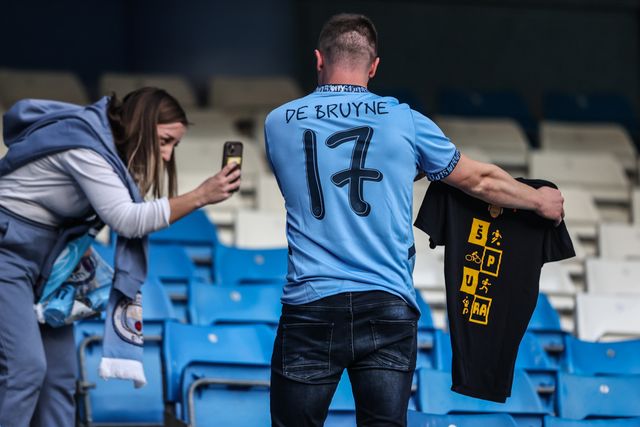 Manchester City fans during the UEFA Champions League 2025/26 Phase MD1 Manchester City vs Napoli League at The City of Manchester Stadium, Manchester, United Kingdom, 18th September 2025

(Photo by Alfie Cosgrove/News Images)