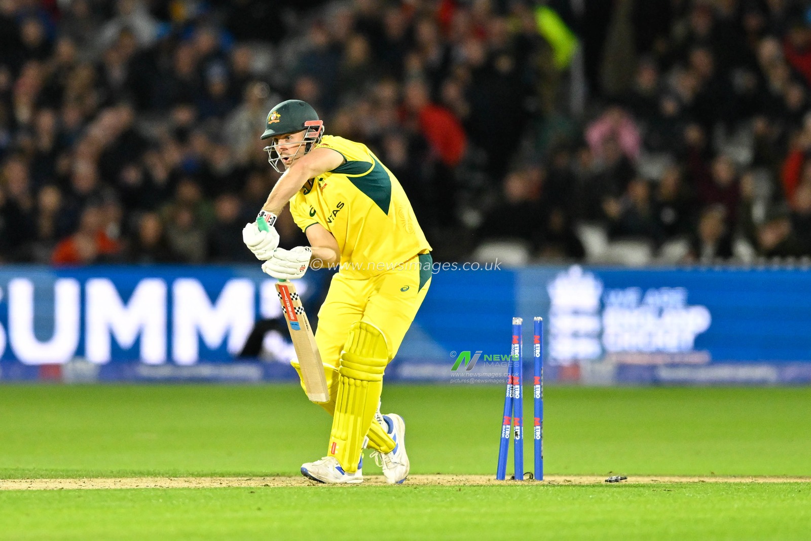 Mitchell MARSH of Australia bowled out by Jofra ARCHER of England during the Third Metro Bank One Day International England v Australia at Lords, London, United Kingdom, 27th September 2024

(Photo by Mark Dunn/News Images)