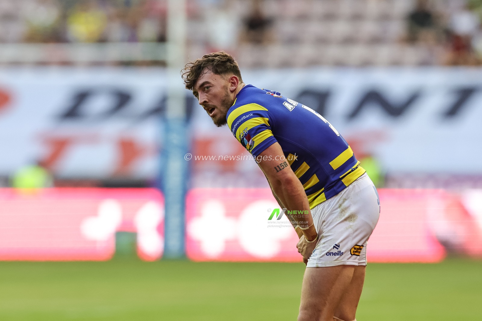 Matty Ashton of Warrington Wolves during the Betfred Super League round 18 match Wigan Warriors vs Warrington Wolves at The Brick Community Stadium, Wigan, United Kingdom on 10 July 2026

(Photo by Mark Cosgrove/News Images)