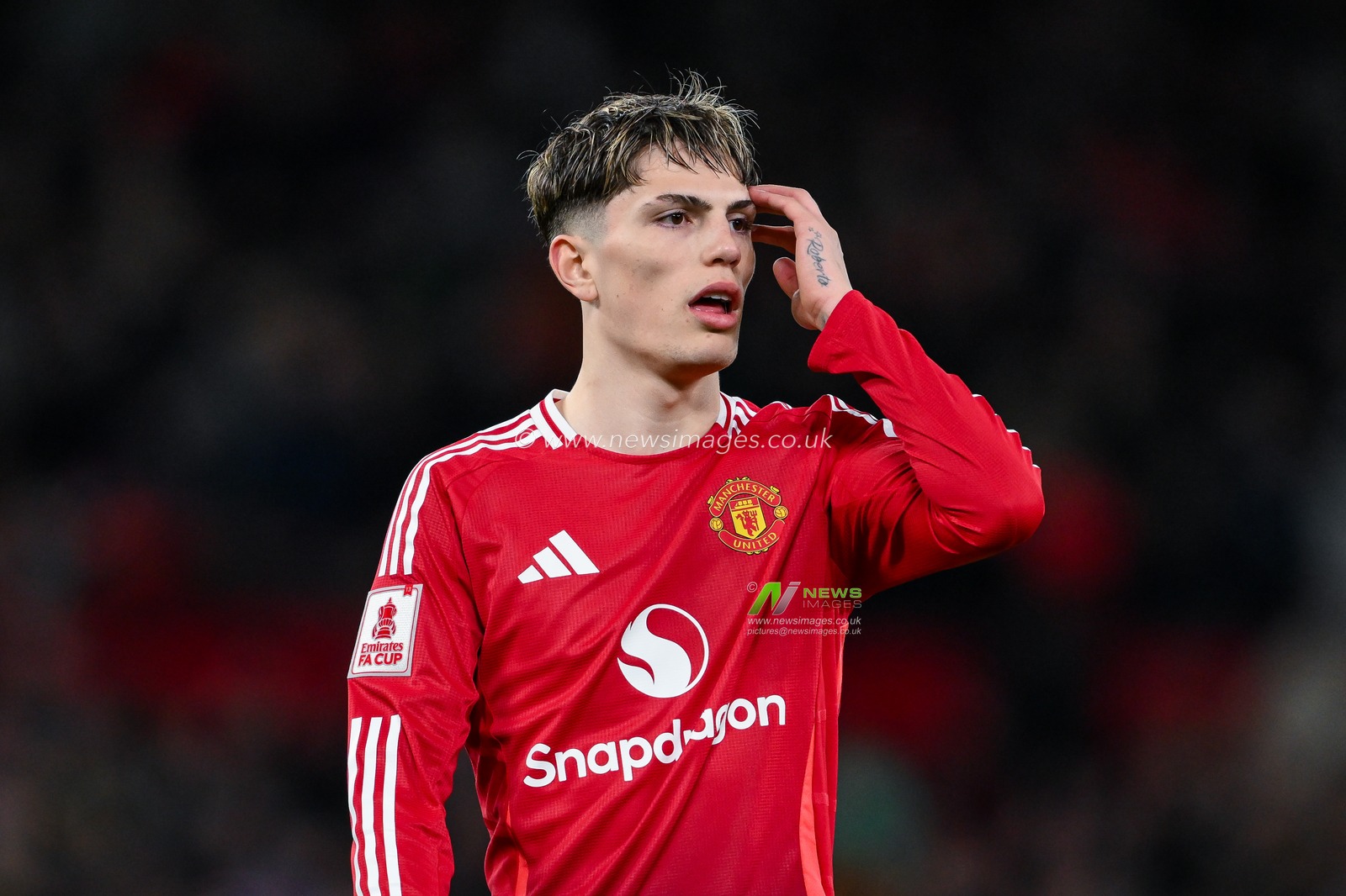 Alejandro Garnacho of Manchester United during the Emirates FA Cup 5th Round match Manchester United vs Fulham at Old Trafford, Manchester, United Kingdom, 2nd March 2025

(Photo by Craig Thomas/News Images)