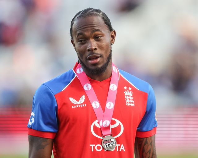 Jofra Archer of England is player of the match the during the Third Vitality T20 International match England vs India at Trent Bridge, Nottingham, United Kingdom on 07 July 2026

(Photo by Mark Cosgrove/News Images)