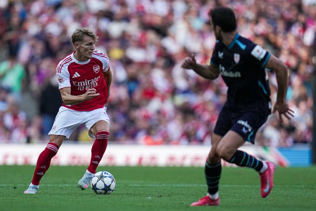 Martin Ødegaard of Arsenal on the ball during the Pre-season friendly match Arsenal vs Athletic Bilbao at Emirates Stadium, London, United Kingdom, 9th August 2025

(Photo by Harvey Murphy/News Images)