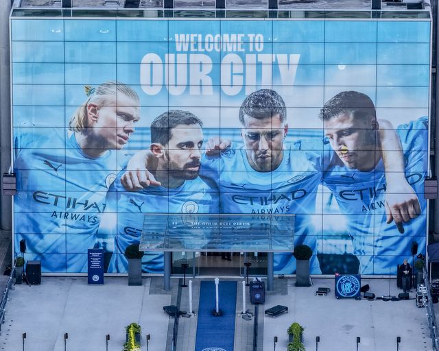 An aerial view of The Etihad Stadium during the Premier League match Manchester City vs Arsenal at Etihad Stadium, Manchester, United Kingdom on 19 April 2026

(Photo by Mark Cosgrove/News Images)