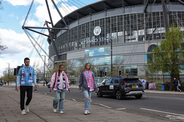Manchester City fans making their way to the game during the Premier League match Manchester City vs Arsenal at Etihad Stadium, Manchester, United Kingdom on 19 April 2026

(Photo by Mark Cosgrove/News Images)