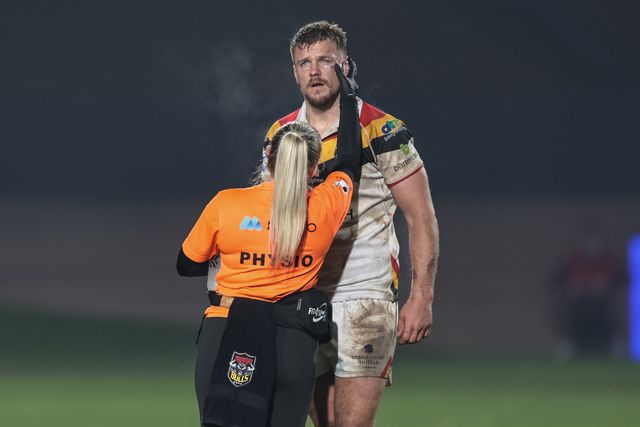 Ryan Sutton of Bradford Bulls receives treatment during the Betfred Super League Round 5 match Bradford Bulls vs Huddersfield Giants at Odsal Stadium, Bradford, United Kingdom on 20 March 2026

(Photo by Mark Cosgrove/News Images)