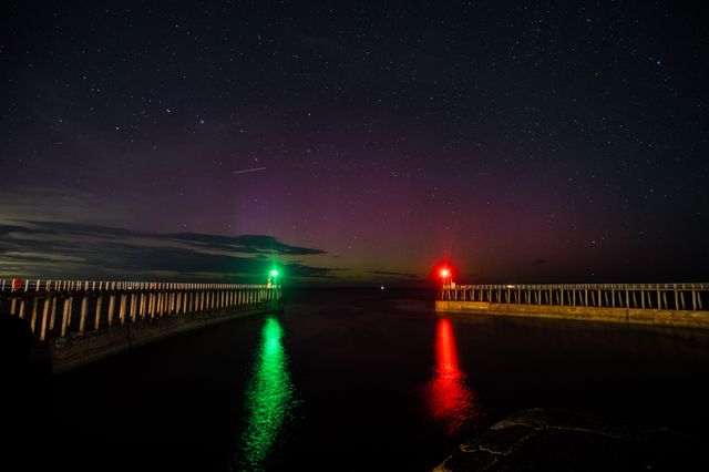 Northern Lights also known as Aurora Borealis shines over Whitby Harbour, Whitby, United Kingdom, 2nd September 2025

(Photo by Alfie Cosgrove/News Images)