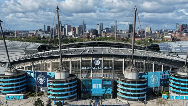 An aerial view of The Etihad Stadium during the Premier League match Manchester City vs Arsenal at Etihad Stadium, Manchester, United Kingdom on 19 April 2026

(Photo by Mark Cosgrove/News Images)