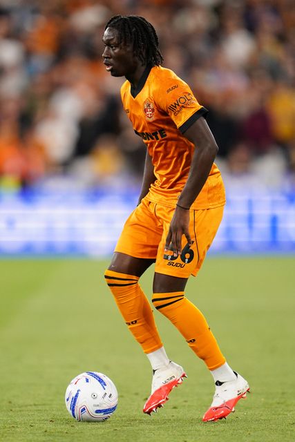 Mateus Mane of Wolverhampton Wanderers with the ball during the Sky Bet Championship match West Ham United vs Wolverhampton Wanderers at London Stadium, London, United Kingdom on 01 September 2026

(Photo by Harvey Murphy/News Images)