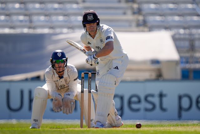 Cameron Bancroft plays a shot during the County Championship Division Two Derbyshire vs Gloucestershire at The Central Co-Op County Ground, Derby, United Kingdom on 24 April 2026

(Photo by Maynard Manyowa/News Images)