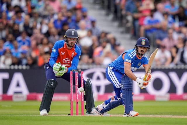 Ishan Kishan of India batting with Jos Buttler of England wicket keeper during the Second Vitality T20 International match England vs India at Old Trafford, Manchester, United Kingdom on 04 July 2026

(Photo by Maynard Manyowa/News Images)