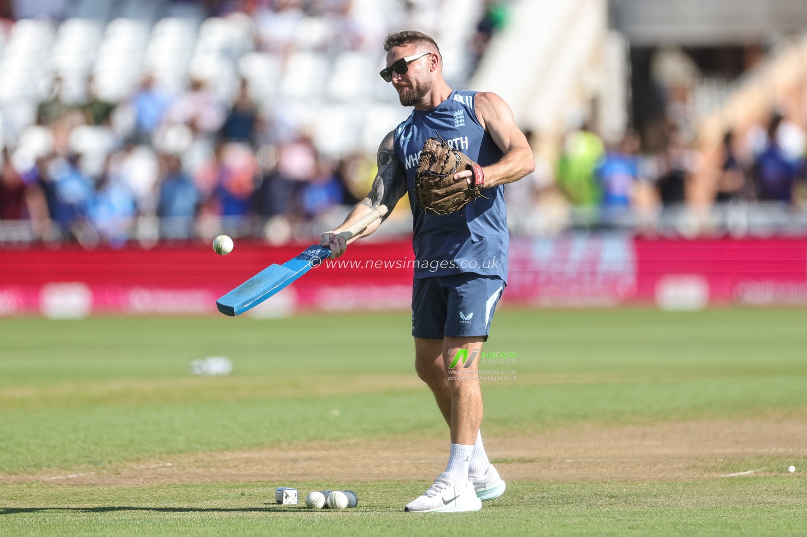 Brendon McCullum head coach of England in the pre-game warm up session during the Third Vitality T20 International match England vs India at Trent Bridge, Nottingham, United Kingdom on 07 July 2026

(Photo by Mark Cosgrove/News Images)