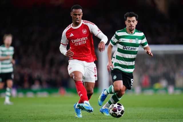 Gabriel of Arsenal plays ball under pressure during the UEFA Champions League Quarter Finals match Arsenal vs Sporting CP at Arsenal stadium, London, United Kingdom on 15 April 2026

(Photo by Harvey Murphy/News Images)