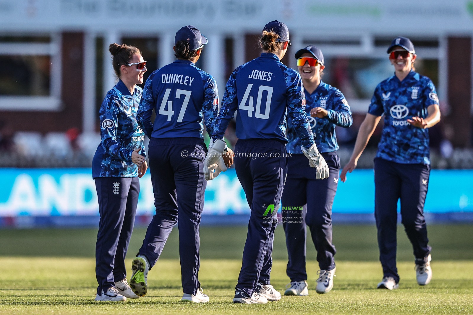 Sophia Dunkley of England celebrates catching out Afy Fletcher during the Metro Bank One Day International match England Women vs West Indies Women at Derbyshire County Cricket Club, Derby, United Kingdom, 30th May 2025

(Photo by Alfie Cosgrove/News Images)