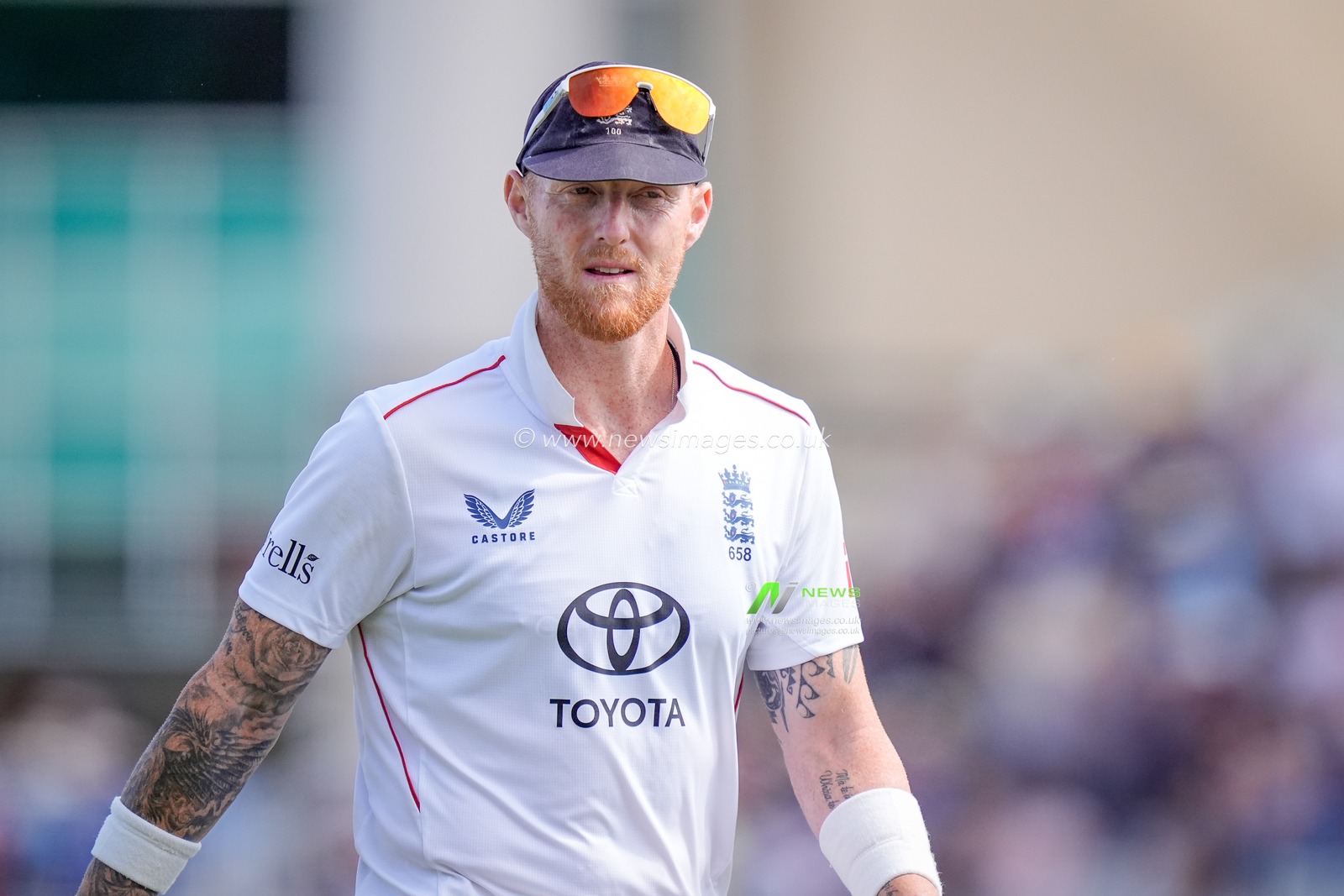 England captain Ben Stokes walks his team off the field for tea moments after announcing his retirement from international cricket during the 3rd Rothesay Test Match Day 4 match England vs New Zealand at Trent Bridge, Nottingham, United Kingdom on 28 June 2026

(Photo by Maynard Manyowa/News Images)