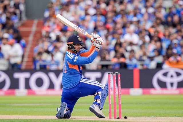 Vaibhav Sooryavanshi of India batting during the Second Vitality T20 International match England vs India at Old Trafford, Manchester, United Kingdom on 04 July 2026

(Photo by Maynard Manyowa/News Images)