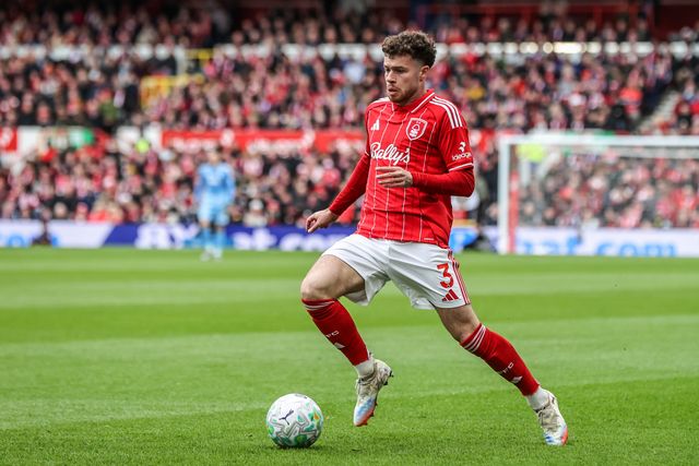 Neco Williams of Nottingham Forest breaks with the ball during the Premier League match Nottingham Forest vs Fulham at City Ground, Nottingham, United Kingdom on 15 March 2026

(Photo by Alfie Cosgrove/News Images)