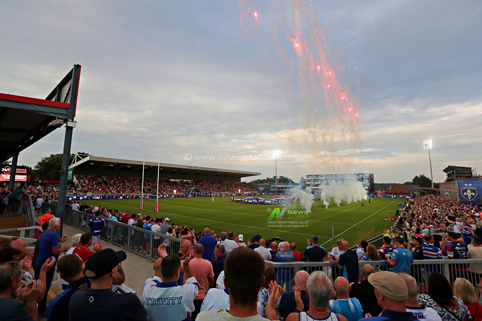 A general view of the DIY Kitchens Stadium before the Betfred Super League round 15 match Wakefield Trinity vs Wigan Warriors at DIY Kitchens Stadium, Wakefield, United Kingdom, 20th June 2025(Photo by Sam Eaden/News Images)