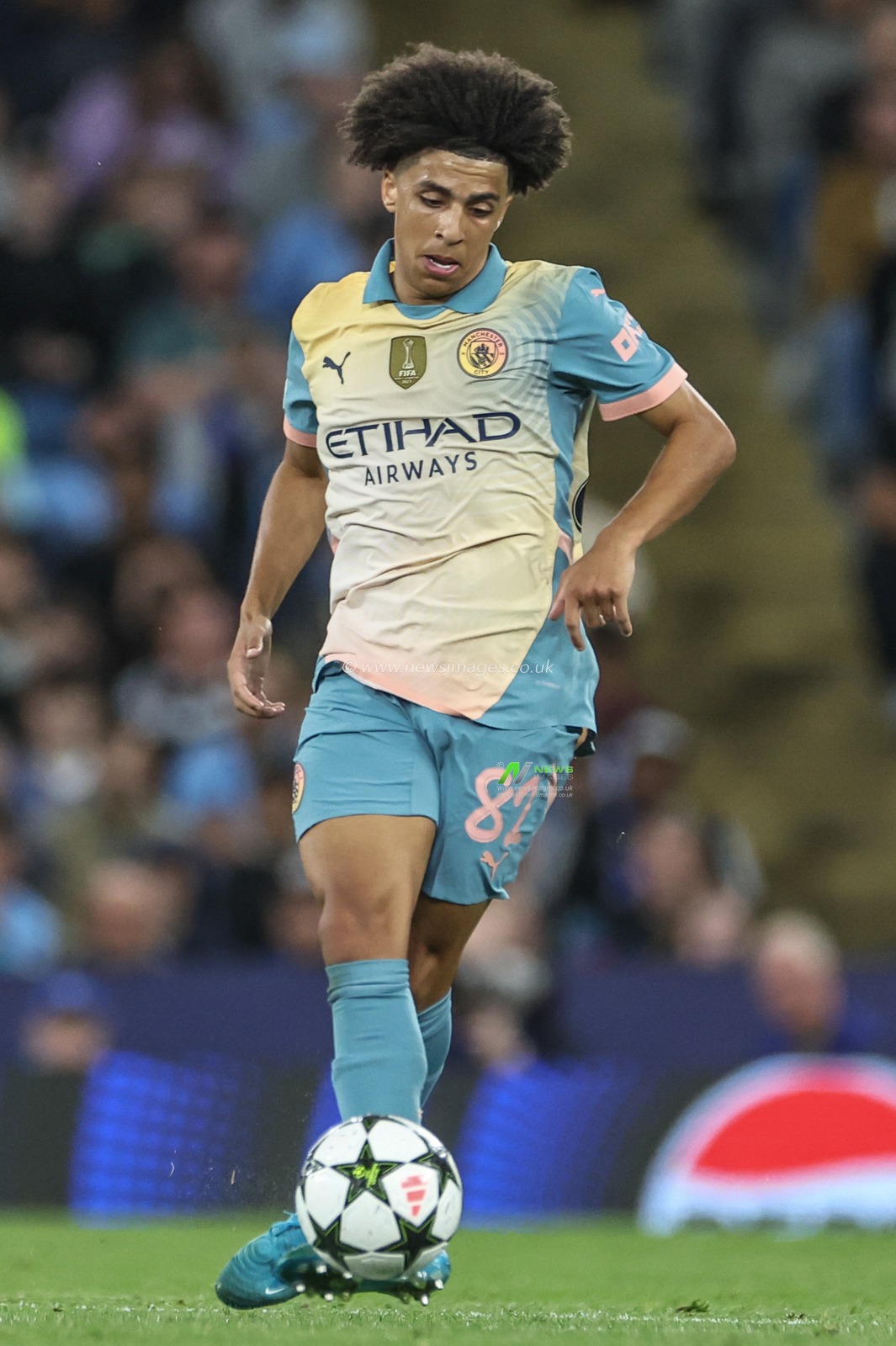 Jaden Heskey of Manchester City during the UEFA Champions League league stage match Manchester City vs Inter Milan at Etihad Stadium, Manchester, United Kingdom, 18th September 2024

(Photo by Mark Cosgrove/News Images)