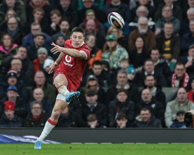 Josh Adams of Wales kicks up field during the Guinness Six Nations 2026 match England vs Wales at Allianz Stadium, Twickenham, United Kingdom on 07 February 2026

(Photo by Mark Cosgrove/News Images)