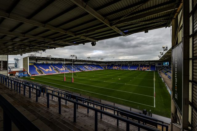 A general view of Halliwell Jones Stadium ahead of the Betfred Super League round 7 match Warrington Wolves vs Leigh Leopards at The Halliwell Jones Stadium, Warrington, United Kingdom on 04 April 2026

(Photo by Alfie Cosgrove/News Images)