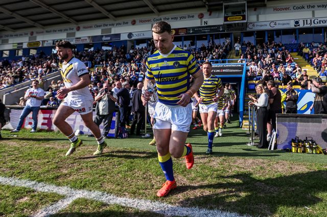George Williams of Warrington Wolves comes out for the game during the Betfred Super League round 5 match Warrington Wolves vs Castleford Tigers at The Halliwell Jones Stadium, Warrington, United Kingdom on 21 March 2026

(Photo by Alfie Cosgrove/News Images)