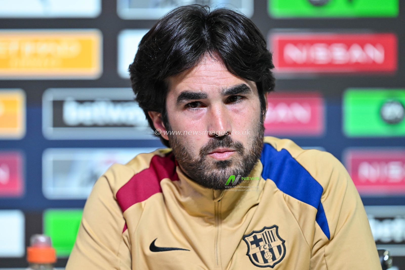 Pere Romeu Head coach of Barcelona FemenÃ­ during Barcelona Women's Champions League Press Conference at Joie Stadium, Manchester, United Kingdom, 8th October 2024

(Photo by Cody Froggatt/News Images)