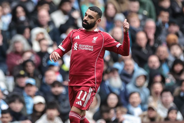 Mohamed Salah of Liverpool reacts during the Emirates FA Cup Quarter-Final match Manchester City vs Liverpool at Etihad Stadium, Manchester, United Kingdom on 04 April 2026

(Photo by Mark Cosgrove/News Images)