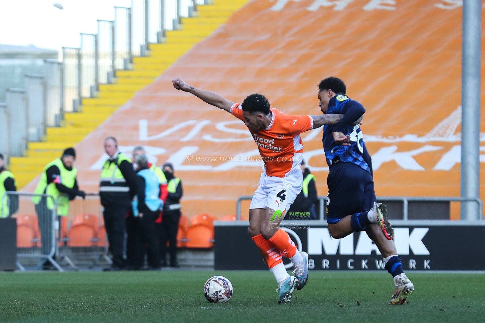 /w4/is fouled inside the penalty area by Kamari Doyle of Crawley Town during the Sky Bet League 1 match Blackpool vs Crawley Town at Bloomfield Road, Blackpool, United Kingdom, 22nd February 2025

(Photo by Gareth Evans/News Images)
