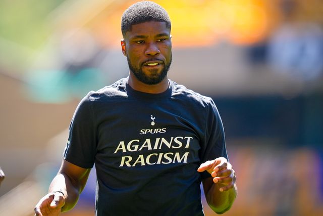 Kevin Danso of Tottenham Hotspur in the pregame warmup session  during the Premier League match Wolverhampton Wanderers vs Tottenham Hotspur at Molineux, Wolverhampton, United Kingdom on 25 April 2026

(Photo by Maynard Manyowa/News Images)