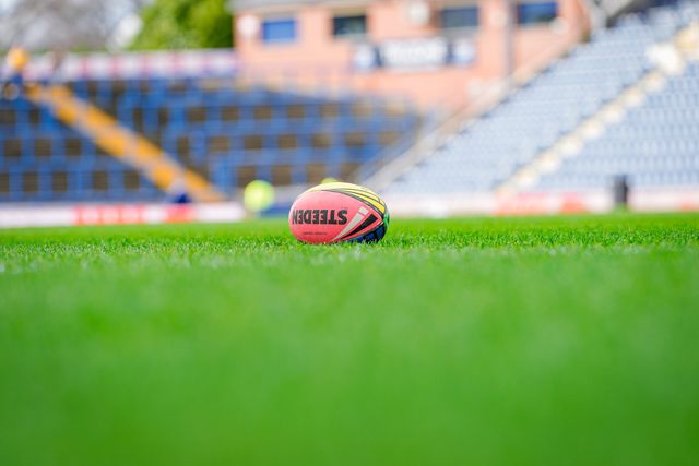 A general view of the a rugby match ball for kids during the Betfred Super League round 1 match Leeds Rhinos vs Warrington Wolves at AMT Headingley Stadium, Leeds, United Kingdom on 29 March 2026

(Photo by Maynard Manyowa/News Images)