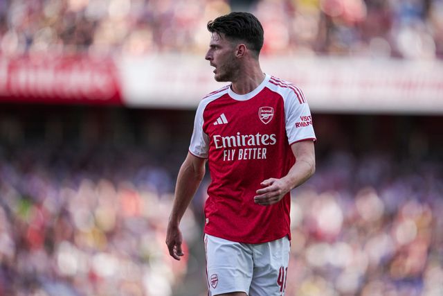 Declan Rice of Arsenal during the Pre-season friendly match Arsenal vs Athletic Bilbao at Emirates Stadium, London, United Kingdom, 9th August 2025

(Photo by Harvey Murphy/News Images)