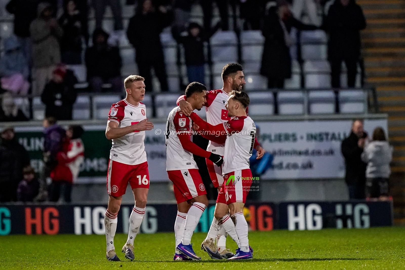 Chem Campbell of Stevenage celebrates his goal to make it  1-1 during the Sky Bet League 1 match Stevenage vs Mansfield Town at Lamex Stadium, Stevenage, United Kingdom, 24th January 2026

(Photo by Maynard Manyowa/News Images)