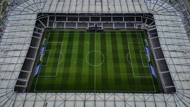 A general view of the stadium from the sky during the Sky Bet Championship match Derby County vs West Bromwich Albion at Pride Park Stadium, Derby, United Kingdom on 09 September 2026

(Photo by Maynard Manyowa/News Images)