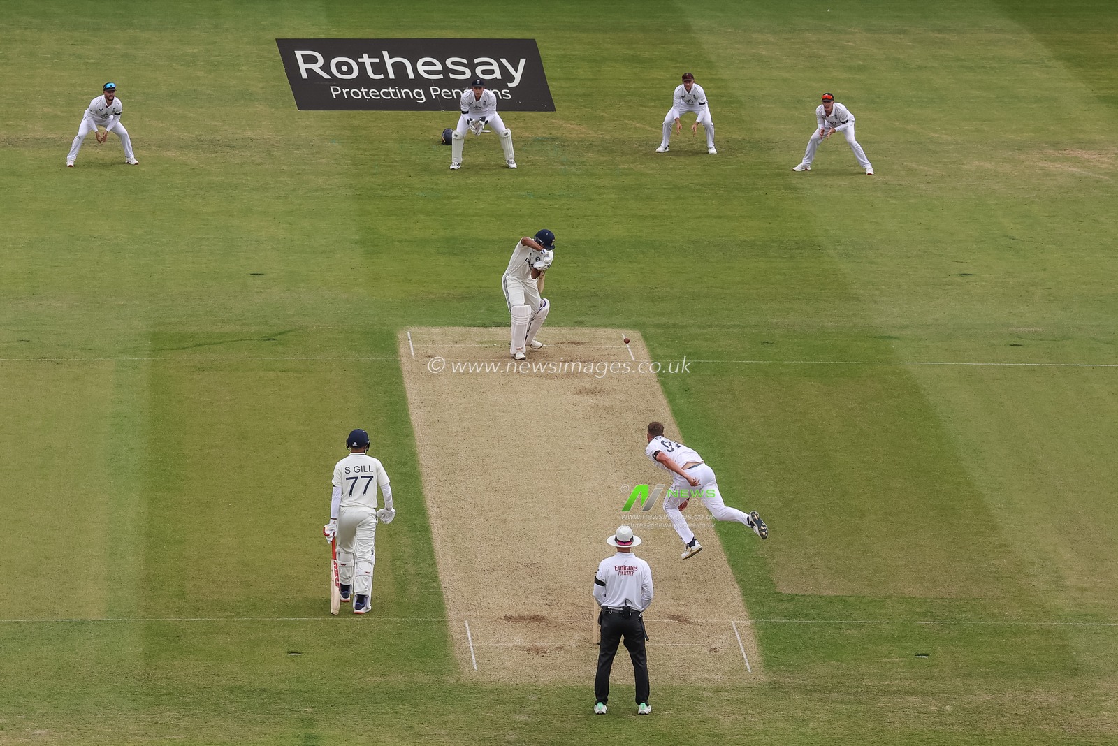 Yashasvi Jaiswal of India hits the ball for one run and notches up his century during the 1st Rothesay Test Match Day 1 England vs India at Headingley Cricket Ground, Leeds, United Kingdom, 20th June 2025

(Photo by Mark Cosgrove/News Images)