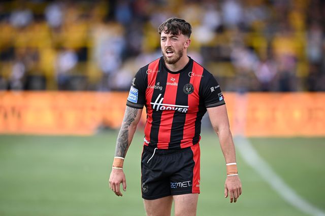 Matty Ashton of Warrington Wolves during the Betfred Super League round 21 match Castleford Tigers vs Warrington Wolves at OneBore Stadium, Castleford, Untied Kingdom on 01 August 2026

(Photo by Ben Roberts/News Images)

