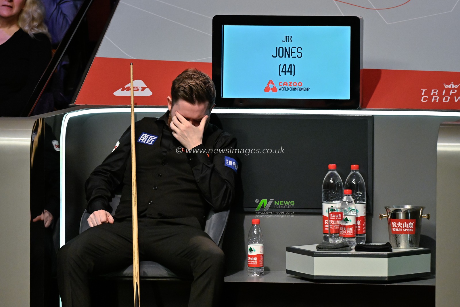 Jak Jones reacts, during the Cazoo World Championships 2024 at Crucible Theatre, Sheffield, United Kingdom, 4th May 2024

(Photo by Cody Froggatt/News Images)