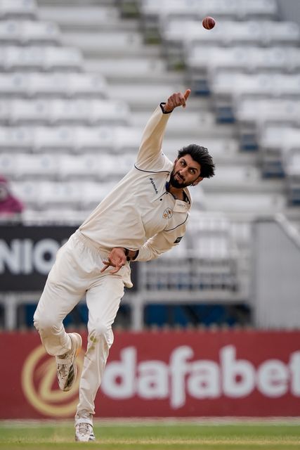 Shoaib Bashir of Derbyshire bowls during the County Championship Division Two Derbyshire vs Northamptonshire day four match at The Central Co-Op County Ground, Derby, United Kingdom on 11 May 2026

(Photo by Maynard Manyowa/News Images)