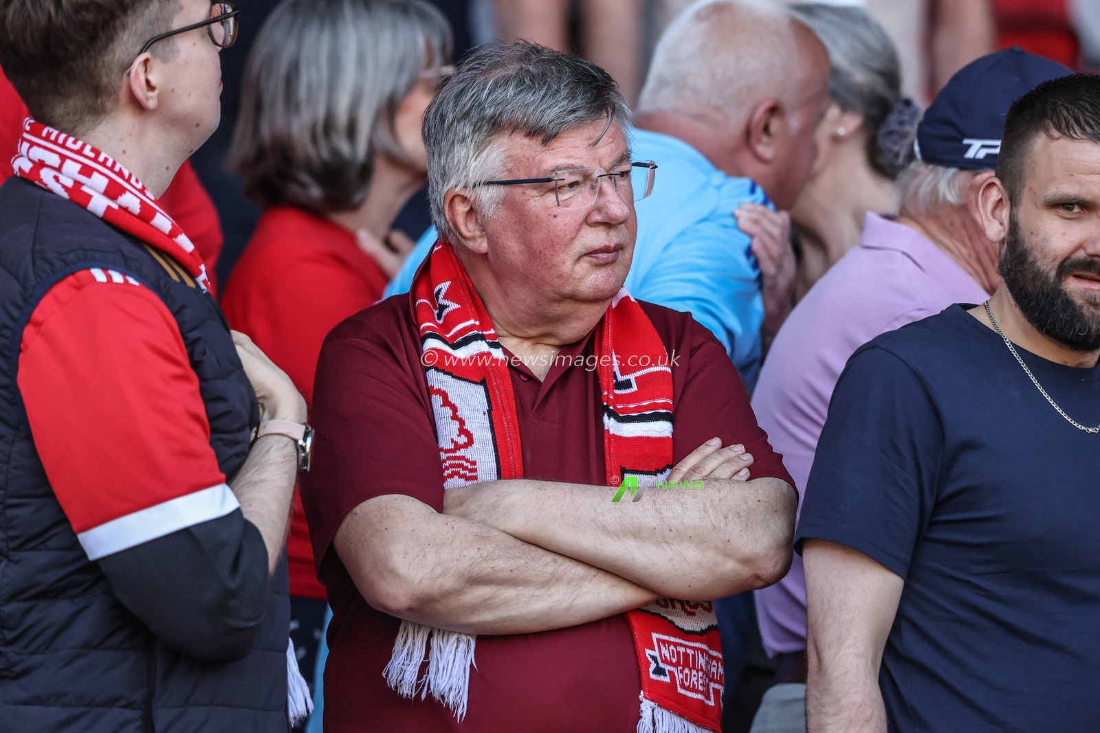 Nottingham Forest fans during the Premier League match Nottingham Forest vs Leicester City at City Ground, Nottingham, United Kingdom, 11th May 2025

(Photo by Alfie Cosgrove/News Images)