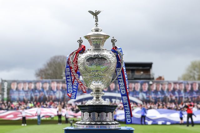 The Challenge Cup Trophy during the Betfred Challenge Cup Quarter Final match Wakefield Trinity vs Wigan Warriors at DIY Kitchens Stadium, Wakefield, United Kingdom on 12 April 2026

(Photo by Mark Cosgrove/News Images)
