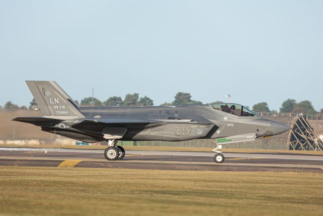 A USAF F35 assigned to the 48th Fighter Wing conduct a combat readiness exercise at RAF Lakenheath, Lakenheath, United Kingdom, 28th August 2025

(Photo by Seth Rose/News Images)